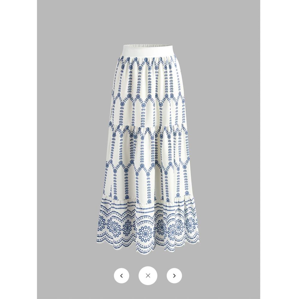 NWT Commense Printed Sleeveless Tie Back Skirt Set Sz M - Picture 4 of 7